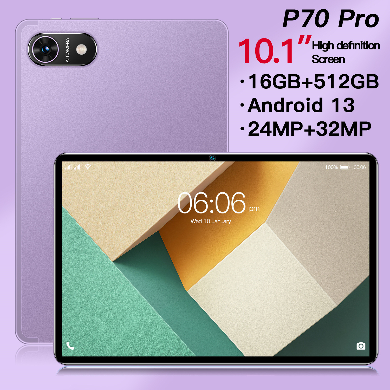 P70 New Generation Tablet with Android OS - 16GB RAM + 512GB Storage