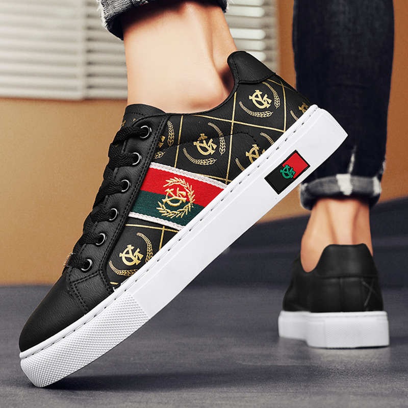 2025 Best Selling Fashion Round head printing Print Mens Casual Sneakers Premium Comfortable Trendy Sports Shoes