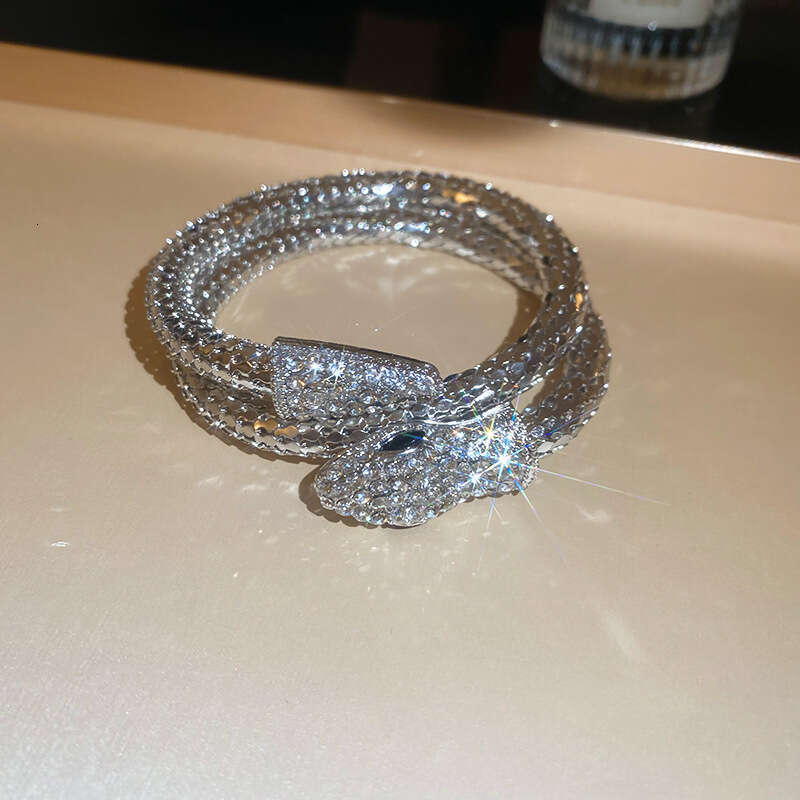 Fashion Style Rhinestone Studded Magnetic Snake Chain Necklace Minimalist Trendy Collarbone Chain for Womens Set