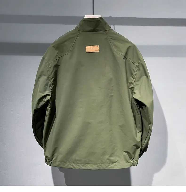 Spring and Autumn Mens Jacket New Trendy Stand Collar Mens Casual Versatile Handsome Jacket Work Top W250524