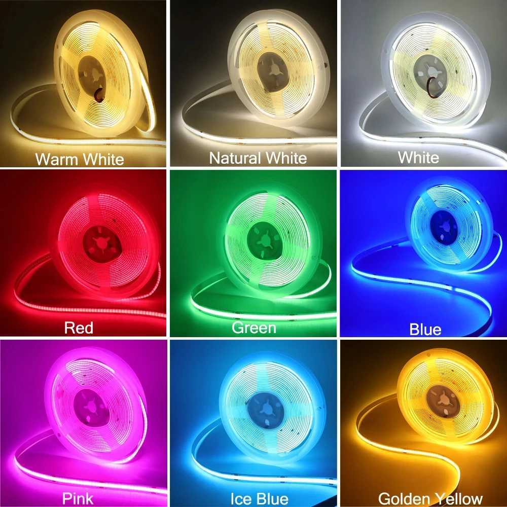8MM COB Led Strip 5V with Motion Sensor Battery Powered 320LEDs/M USB Induction Night Light Warm White Red Ice Blue Green Yellow W250524