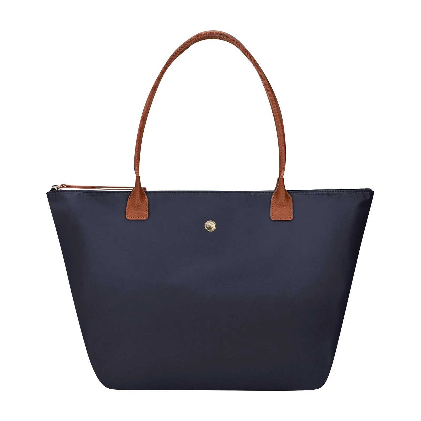 Large Capacity Shoulder Tote Bag for Women Nylon Top-Handle Purse Foldable Weekend Hobo Handbag Single Shoulder Soft Leather B W250524