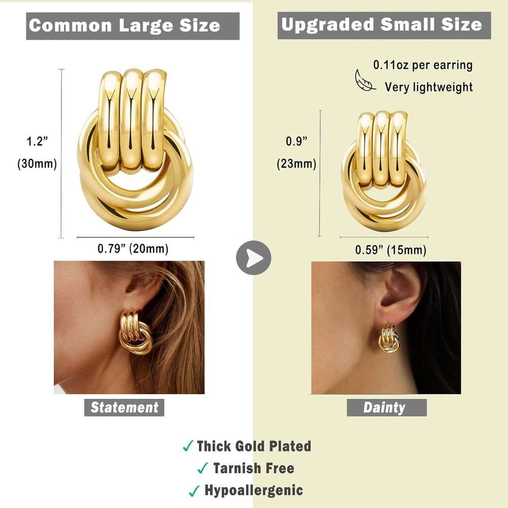 Rough summary: Earrings made of gold geometric earrings for women. Exquisite gold-plated sier plated pendants, earrings, hypoallergenic, lightweight,