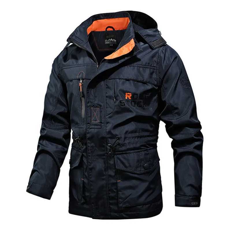 Mens Spring Autumn Jackets Casual Outwear Hiking Windbreaker Hooded Coats Fashion Men Cargo Bomber Jackets Mens Clothing 2024 W250524