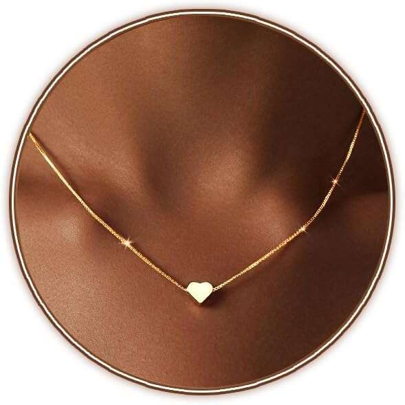 - 14K Gold/Sier Cute Heart shaped Pendant Love Necklace Ladies' Exquisite Gold Jewelry Gift