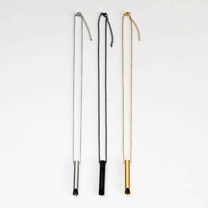 Stainless Steel Anxiety Breathing Necklaces Str Relief Metion Necklaces Yoga Ritual Quit Smoking Anxiety Relief Jewelry XJ250524