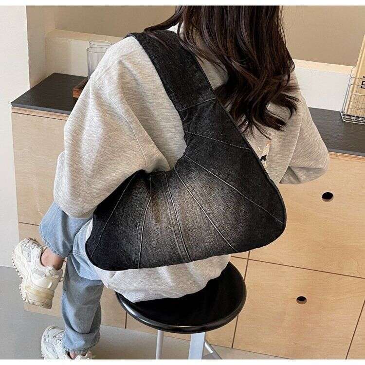 women handbag Do old retro 2025 new high-end denim armpit bag niche large capacity commuting shoulder bag