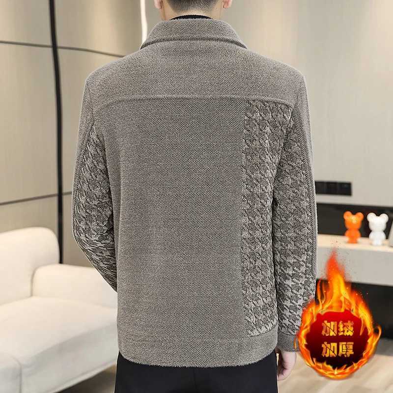 Autumn Winter New Fashion Trend Thickened Warm Lapel Wool Coat Mens Casual Loose Comfortable High Quality Jacket W250524