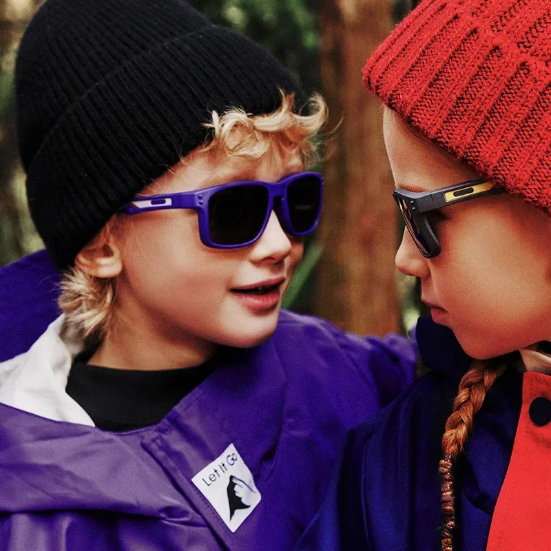 Outdoor Sports Kids Square Sunglasses Polarized UV400 Protection Flexible Silicone Glasses Shades for Boys Girls 3-12 Years Old 250522