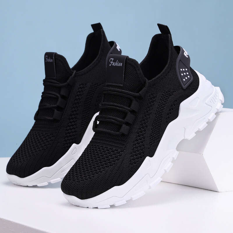 2025 New Women's Shoes Summer Versatile New Large Women's Lightweight Running Shoes Flyknit Breathable Casual Shoes Soft Soled Shockproof Sh