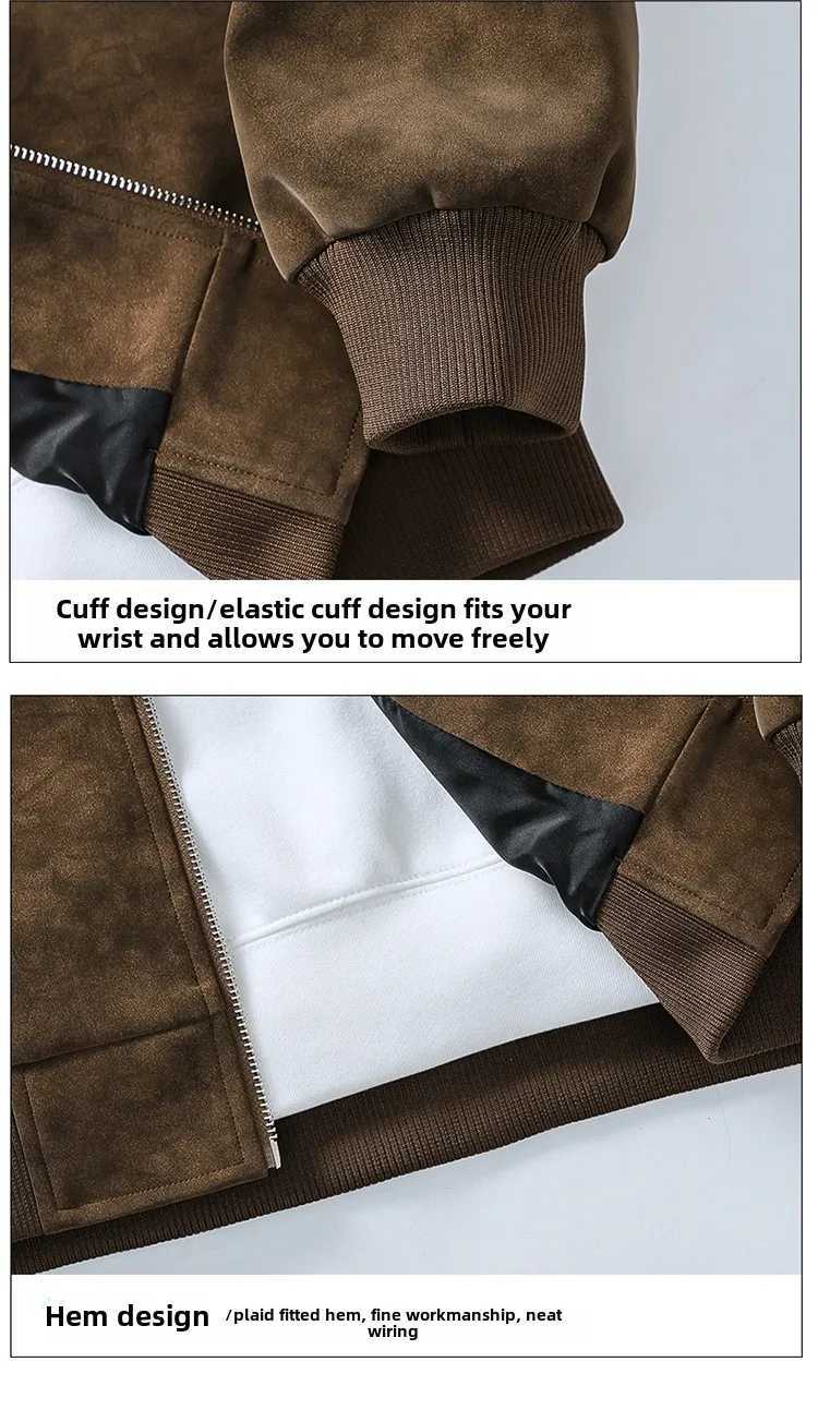 Spring and autumn mens casual lapel jacket mens new American retro brand loose handsome wear-resistant windproof jacket 8XL W250524