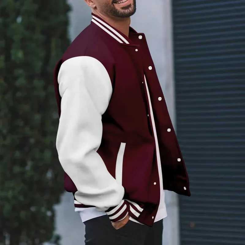 Bomber Jacket Men Women Flocking Hip Hop Loose Casual Patchwork Coat Unisex Embroidery High Street Varsity Baseball Outwear W250524
