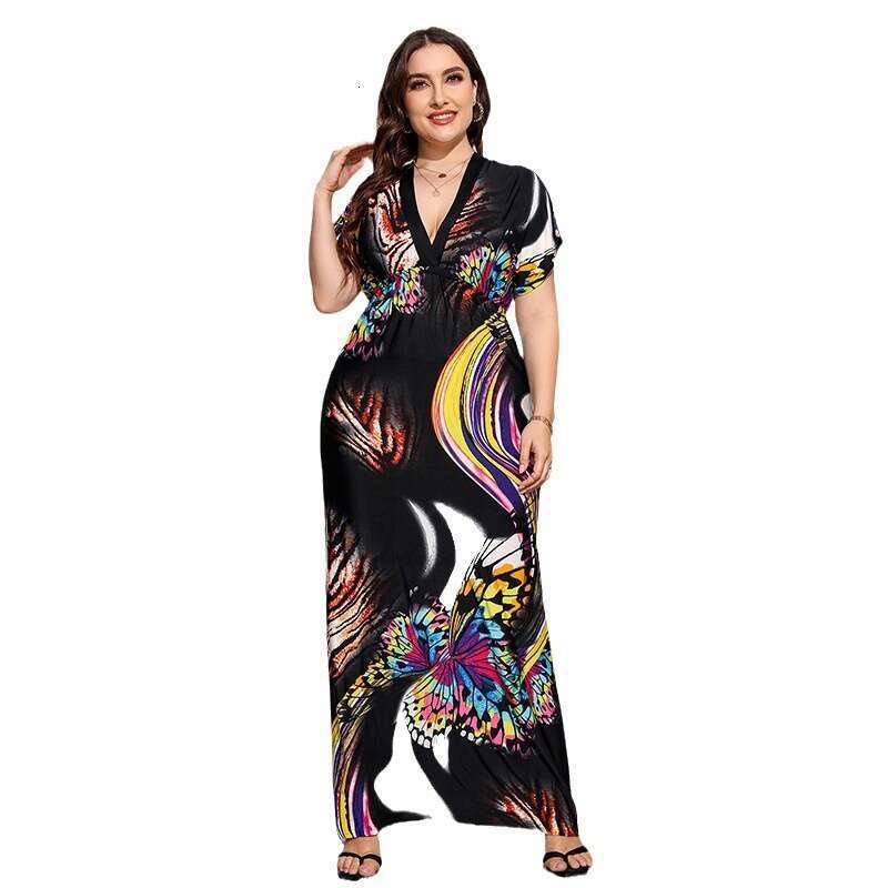 Maxi Dress Straight M Large Women S M XL Plus Fat Extended Floor Dress Holiday Beach Skirt Long Dress