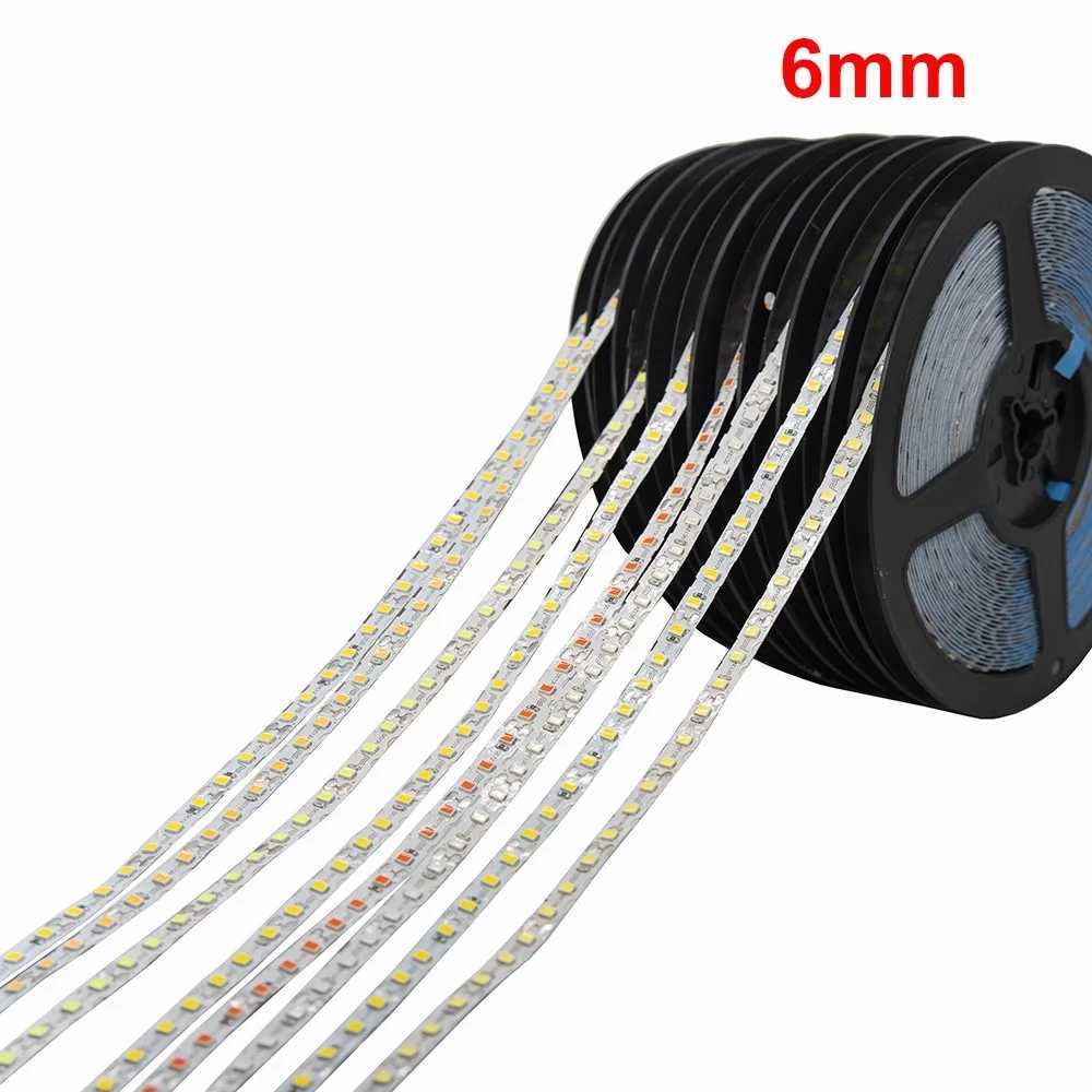 5V 12V 6mm S LED Strip Light SMD2835 120Leds/m for DIY Sign Neon Flexible Silicone Tube Bar Foldable String Lamp W250701