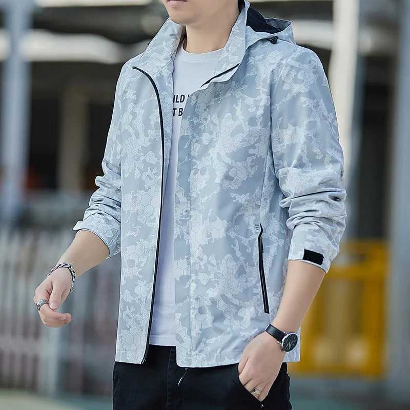 Hooded jacket for men Spring 2025 new casual windproof and down jacket for men middle-aged and young mens coat W250524