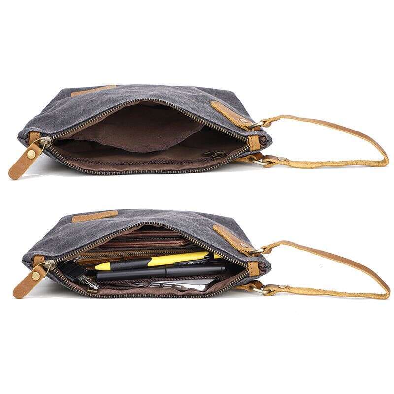 mini bag New Canvas Men's Change Key Simple Handheld Storage Bag Small Bag