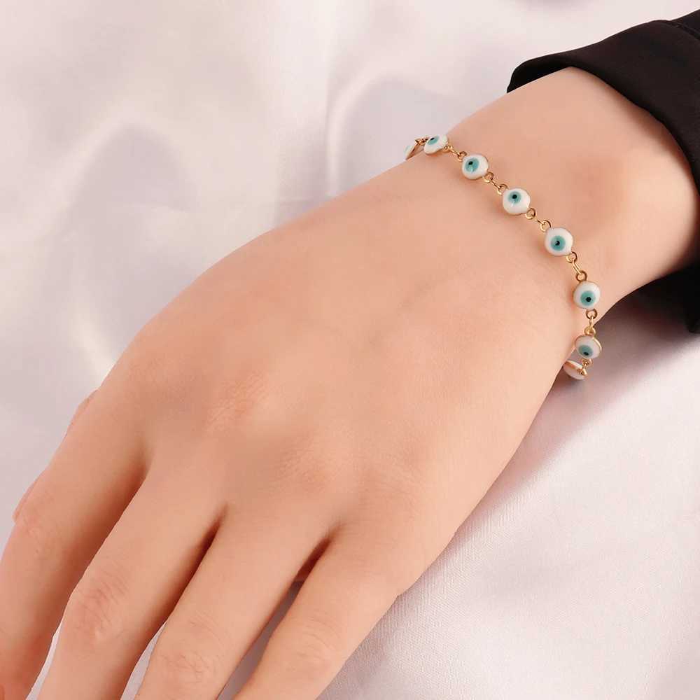 316L Stainless Steel Enamel Turkish Evil Eye Bracelets For Women Colorful Evil Eye Charm Bracelets Female Jewelry Gift XJ250524