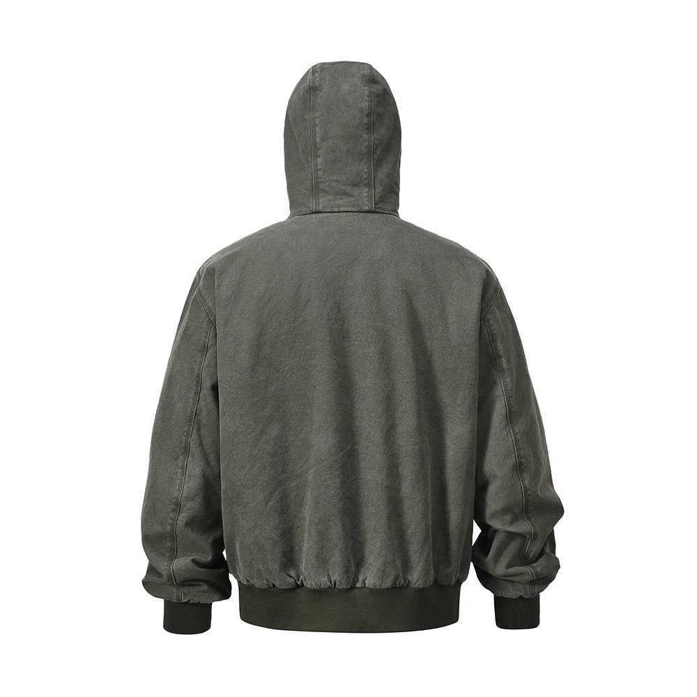 Y2k Vintage Washed Winter Hooded Padded Cotton Jacket for Men and Women Lapel Baggy Casual Clothing Jackets Men Thick Coat W250524