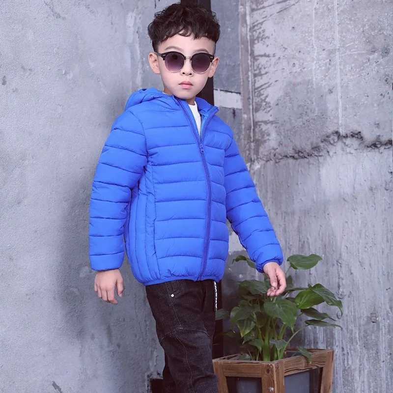 Kids Boys Girls Winter Warm Lightweight Down Cotton Jackets Autumn Coat Children Hooded Outerwear Teen Sports Casual Clothes New Z250524