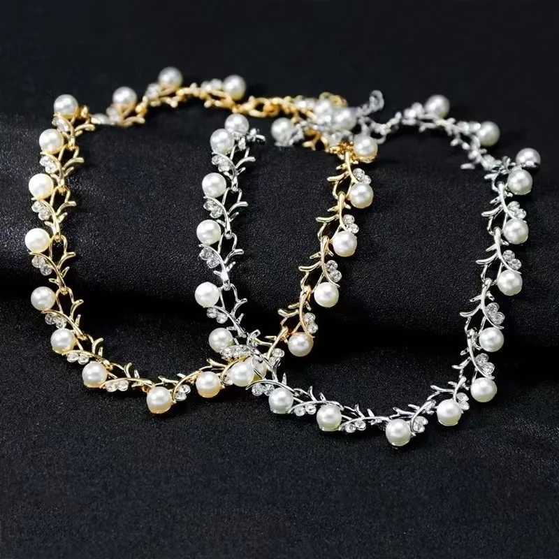 4 Pcs/set Fashion Retro Womens Jewelry Set Rhinestone Artificial Pearl Wedding Party Bride Wedding Necklace Bracelet Earrings XJ250524