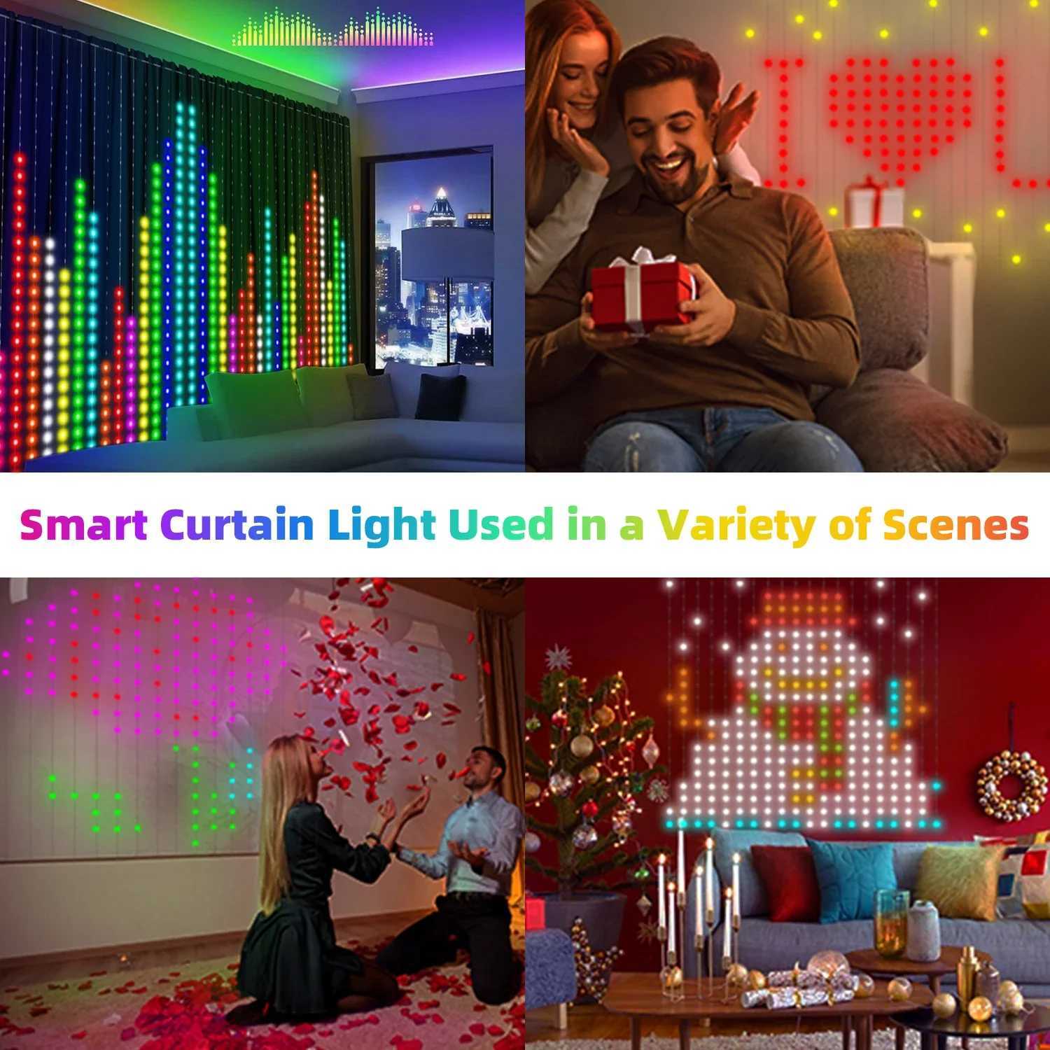 400 LED Smart Curtain Lights String Lights with App Remote Control Music Sync Christmas Curtain String Outdoor Fairy Lights W250524