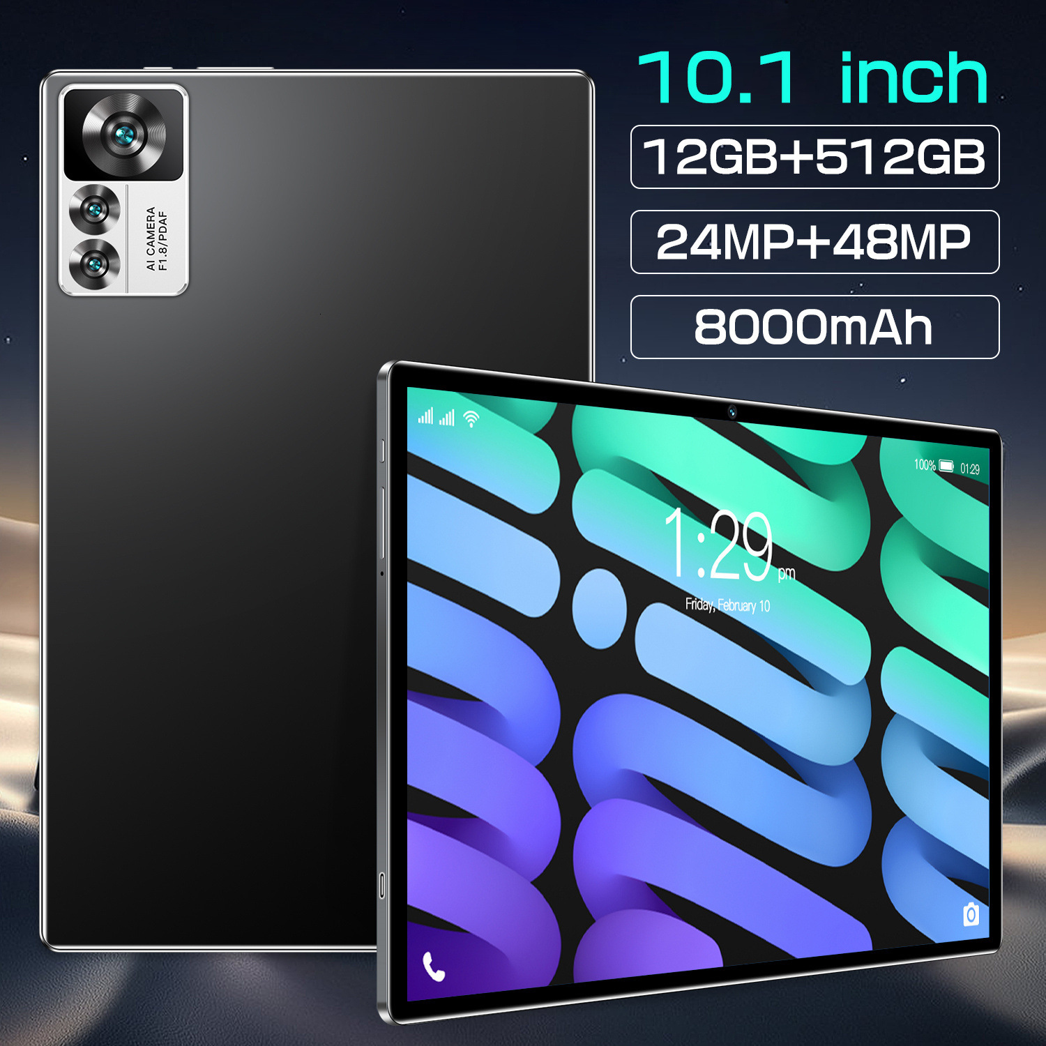 Android 8-powered 10.1 Inch High Definition Intelligent Tablet for Seamless Performance