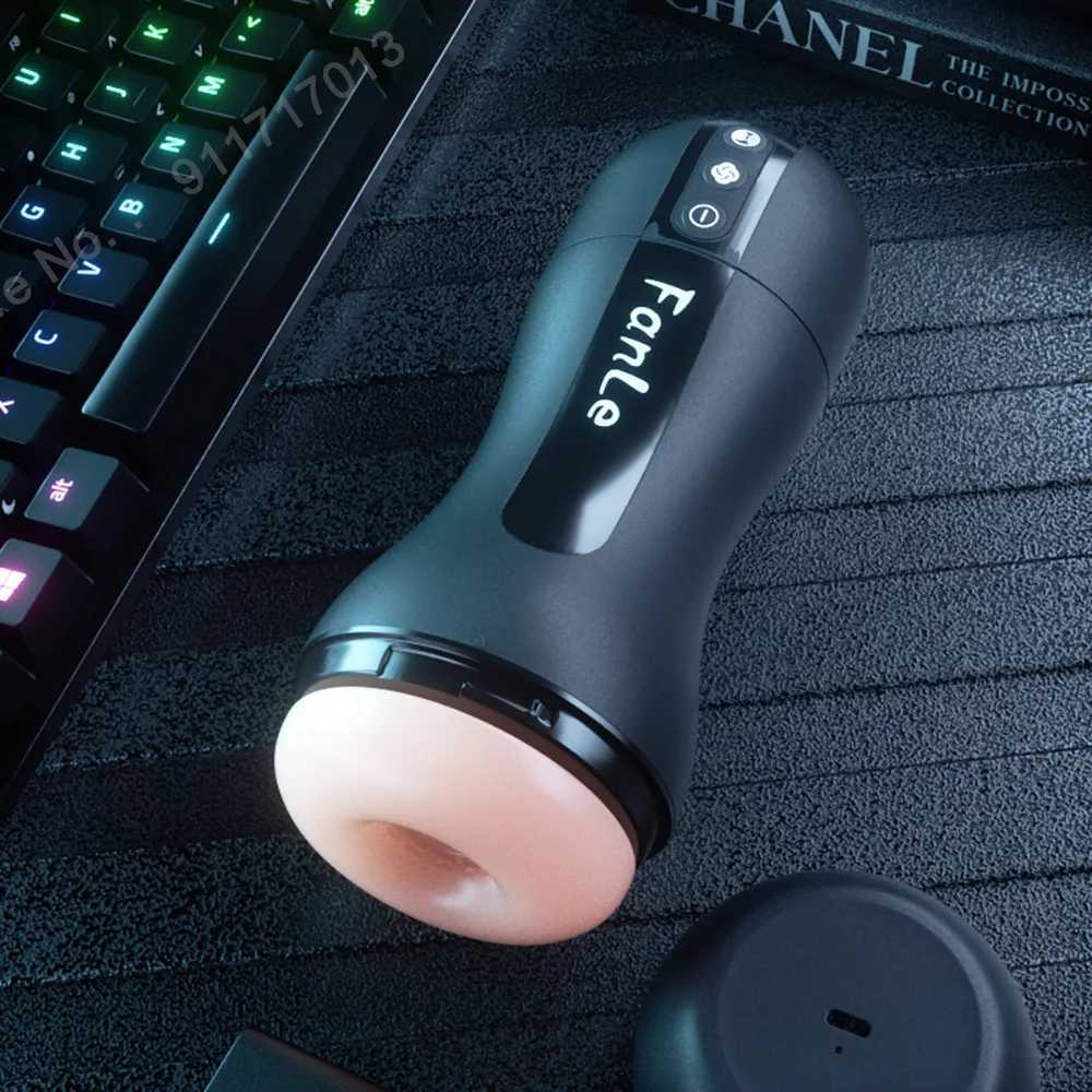 Bluetooth Fully Automatic Male Masturbator Sucking Oral Vagina Pussy Heated Blowjob Machine APP Masturbation Cup Sex Toy for MenXJ250524