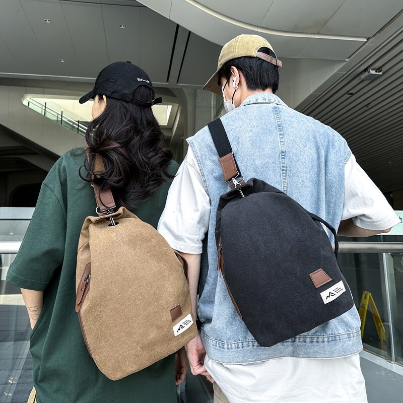 Korean style fashion personalized women's canvas crossbody bag for travel, leisure, sports, portable waist trend bag, designer handbag