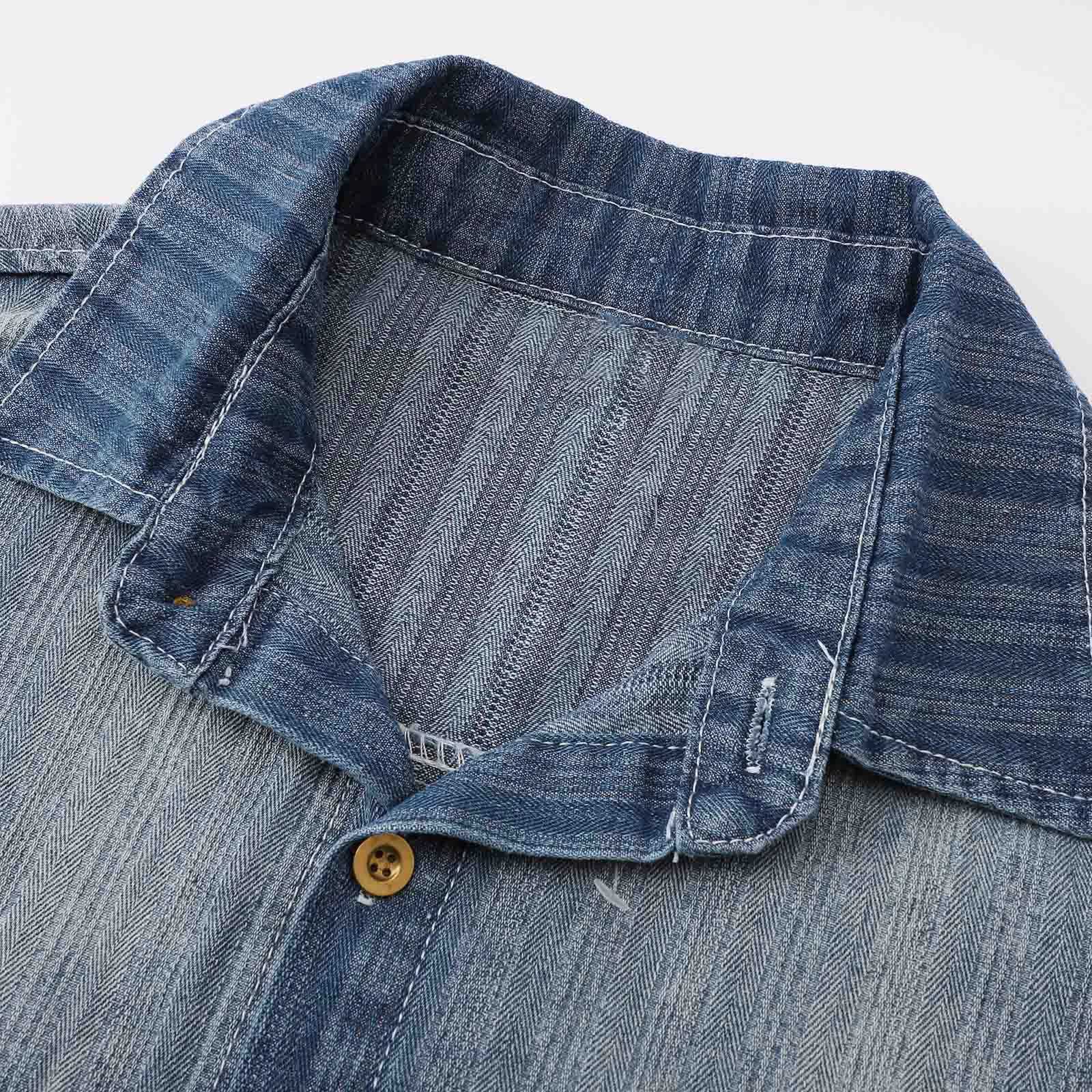 MenS Denim Jacket Cowboy Retro Cotton Denim Coat Spring Loose Fit Jeans Jacket Outerwear Japanese Harajuku Washed Denim Shirt W250524