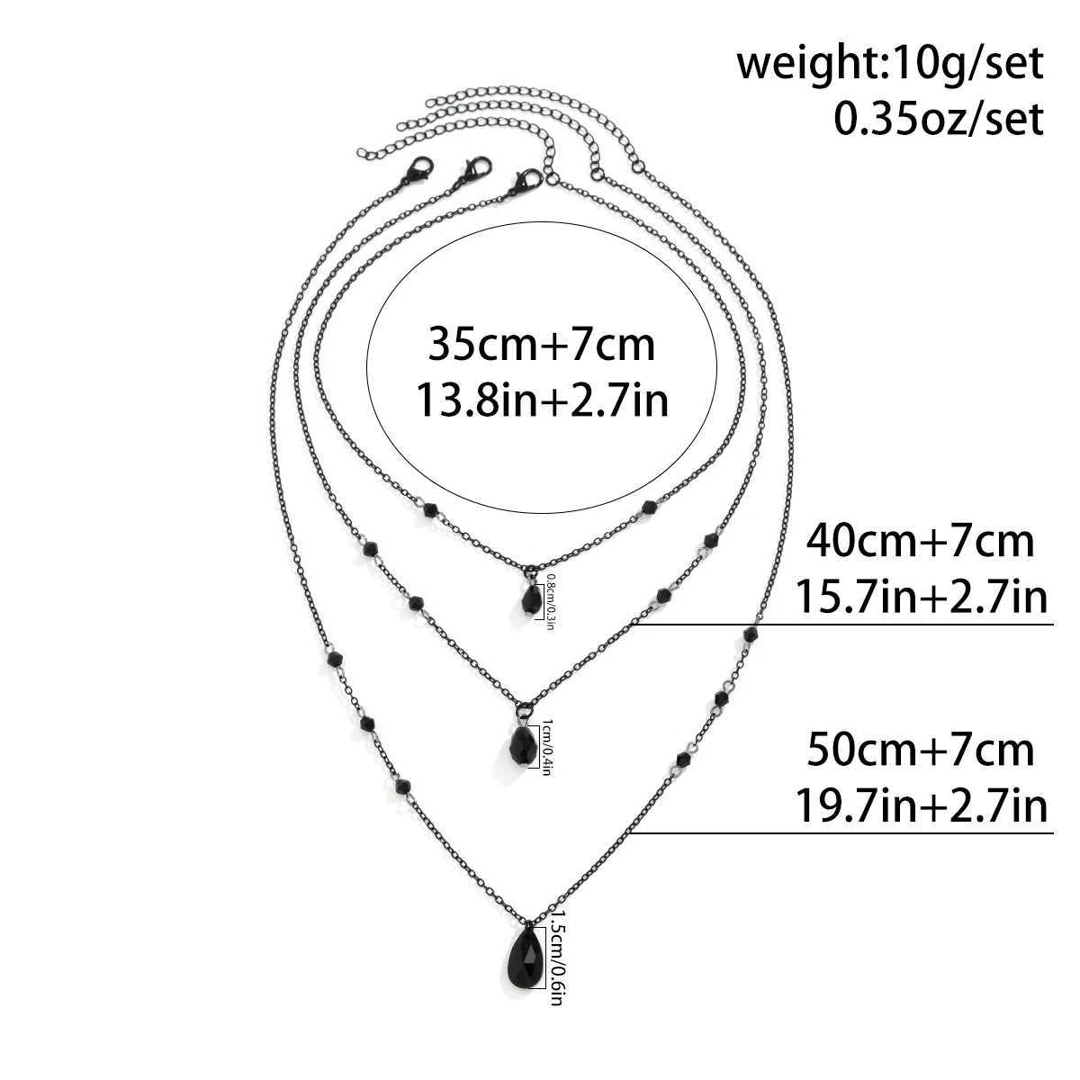 Layered Black Chain with Droplet Pendants Necklace for Women Train Charms Separable Chains Accories on Neck Fashion Jewelry XJ250524