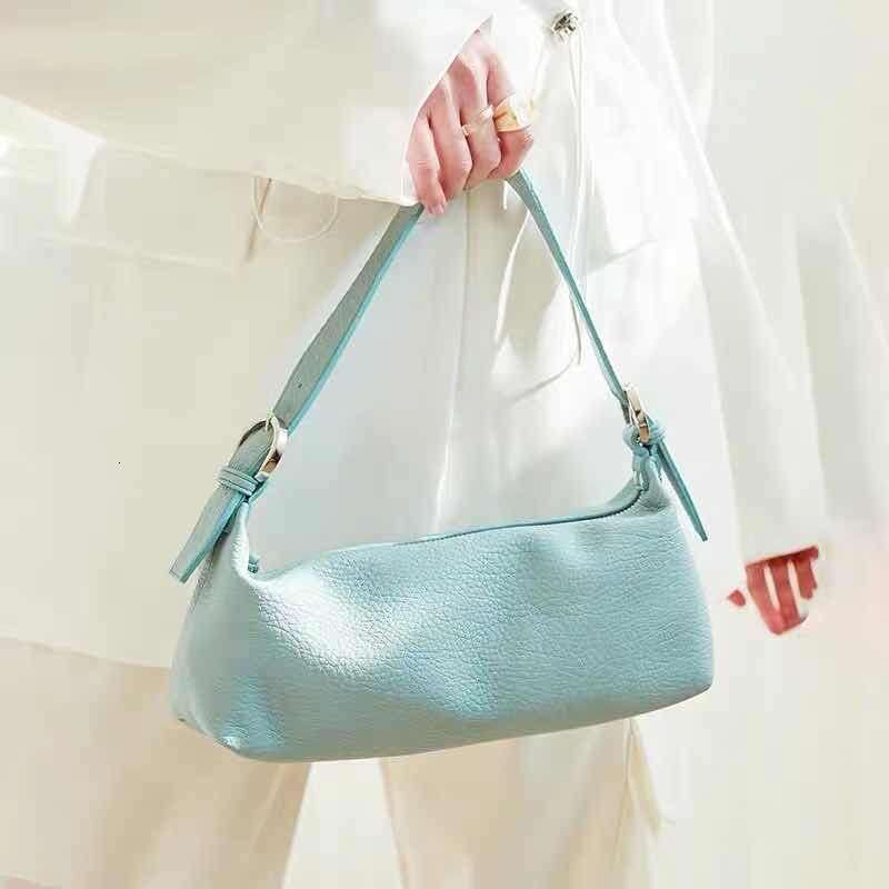 underarm soft leather small women's dumpling bag 2025autumn/winter French niche crossbody crescent bag