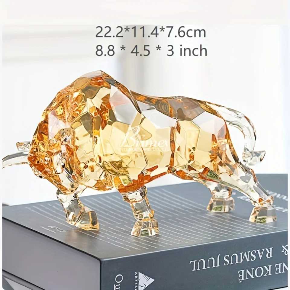 Elegant Crystal Bull Statue - Acrylic Sculpture for Home Office dcor Y250524