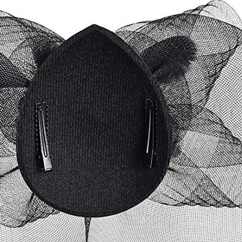 Fashion Handmade Lady Women Fascinator Bow Hair Clip Headwear Lace Feather Mini Hat Wedding Party Accessory 250519