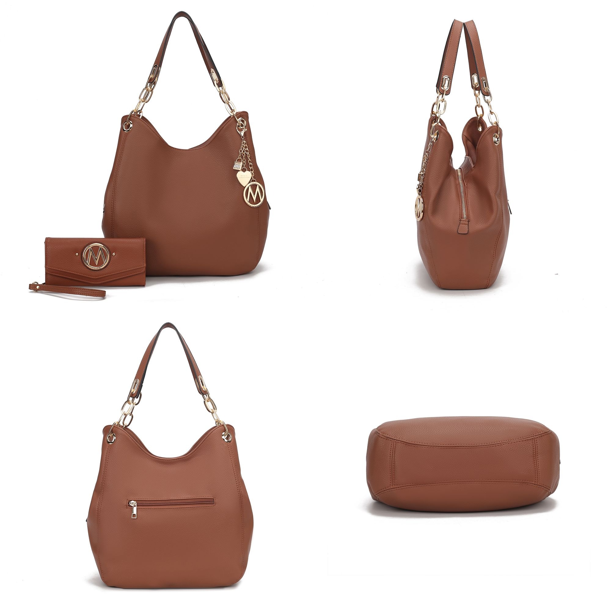 Designer Bag MKF Collection Ashley Vegan Leather Women's Hobo Shoulder Bag with Wallet- 2 pieces by Mia k Perfect for Daily Use Travel Work