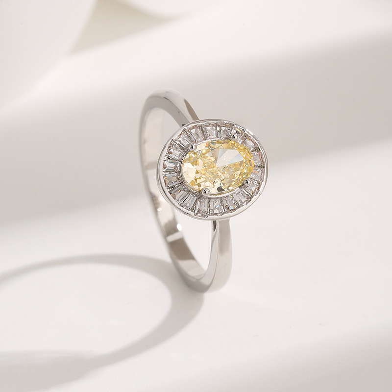 Elegant Multi-Colored Gemstone Oval Rings in Silver for Women - High-Quality Diamond Accent Jewelry, Perfect for Engagement or Fashion Wear