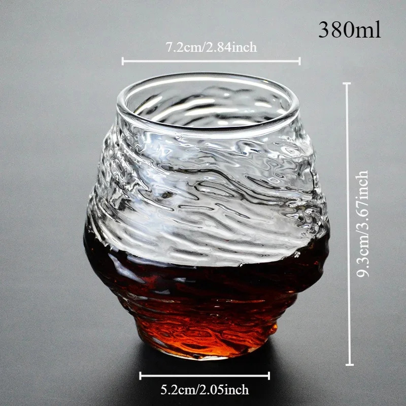 Japan 3D Mountain Whiskey Glass Glacier Old Fashioned Whisky Rock Glasses Whiskey-glass Wooden Gift Box Vodka Cup Wine Tumbler 250517