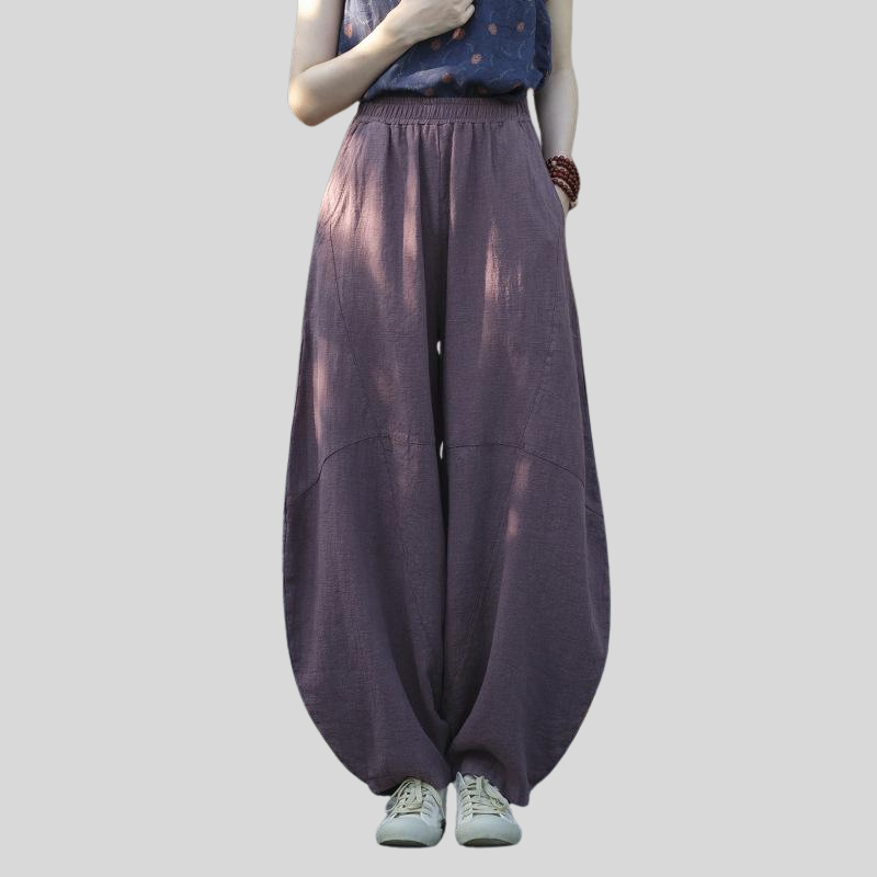 New best-selling high-quality ramie sand fried old loose casual pants women's bloomers literary retro cotton and linen meditation tai chi pants