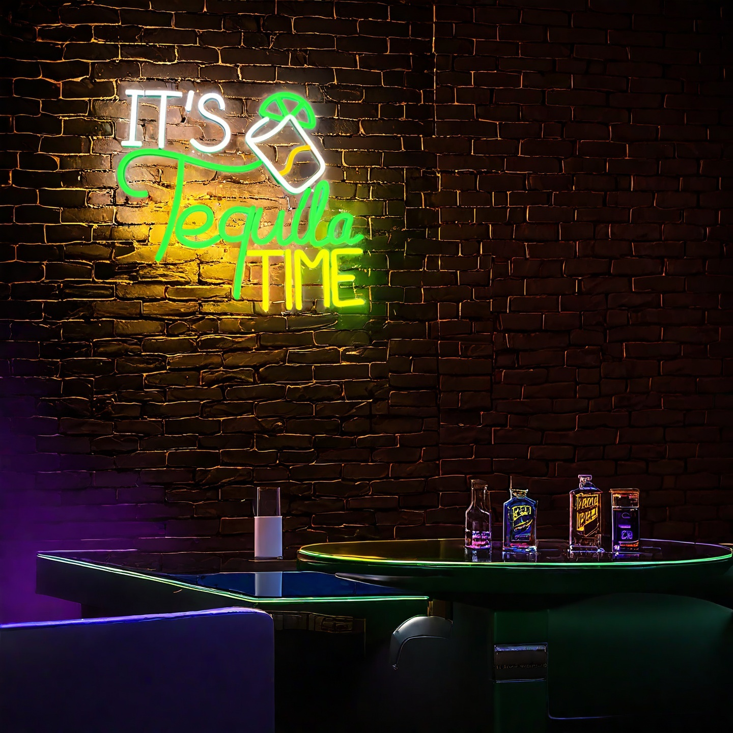 It Is Tequila Time Neon Sign for Wall Decor, Tequila Led Signs, USB Dimmable Neon Lights for Beer Bar Kitchen Restaurant Home Pub Party Man Cave Club 