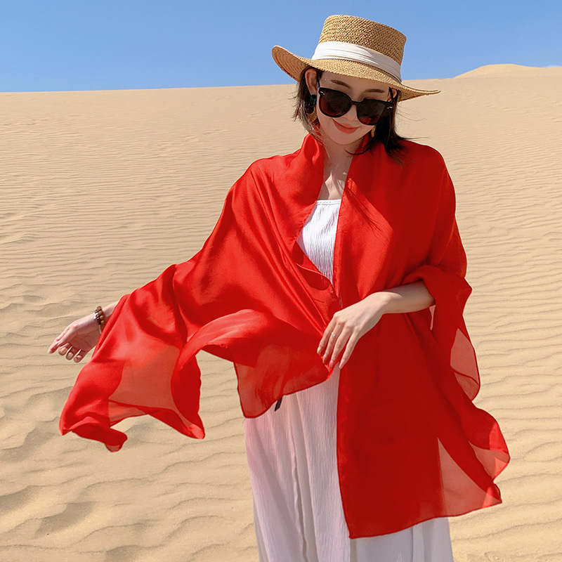 K821 Leisure outdoor photography cloak solid color breathable scarf comfortable large cloak ethnic style travel shawl
