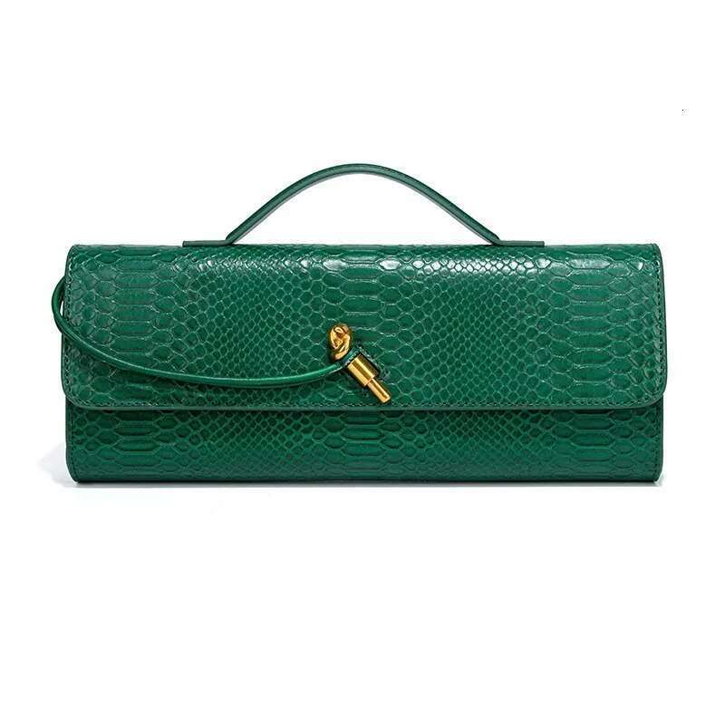Vintage Long Box Clutch Bags Women Brown Crocodile Pattern Wallets Gold Metal Chain Handbag Designer Evening Party Purse