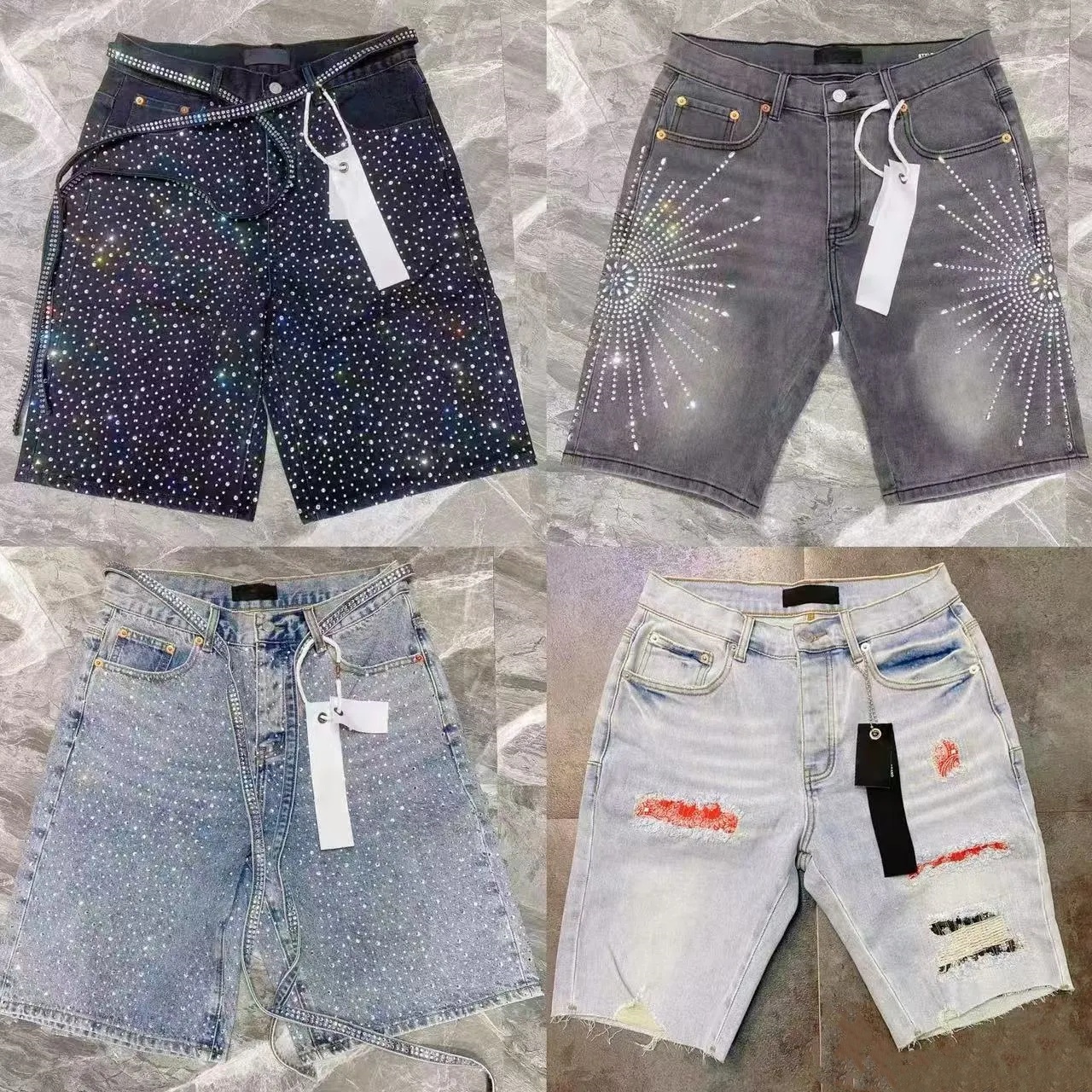 New designer jeans for mens shorts ksubi jeans Hip Hop Casual short Knee lenght jeans clothing 29-40 Size high quality shorts denim jeans regular