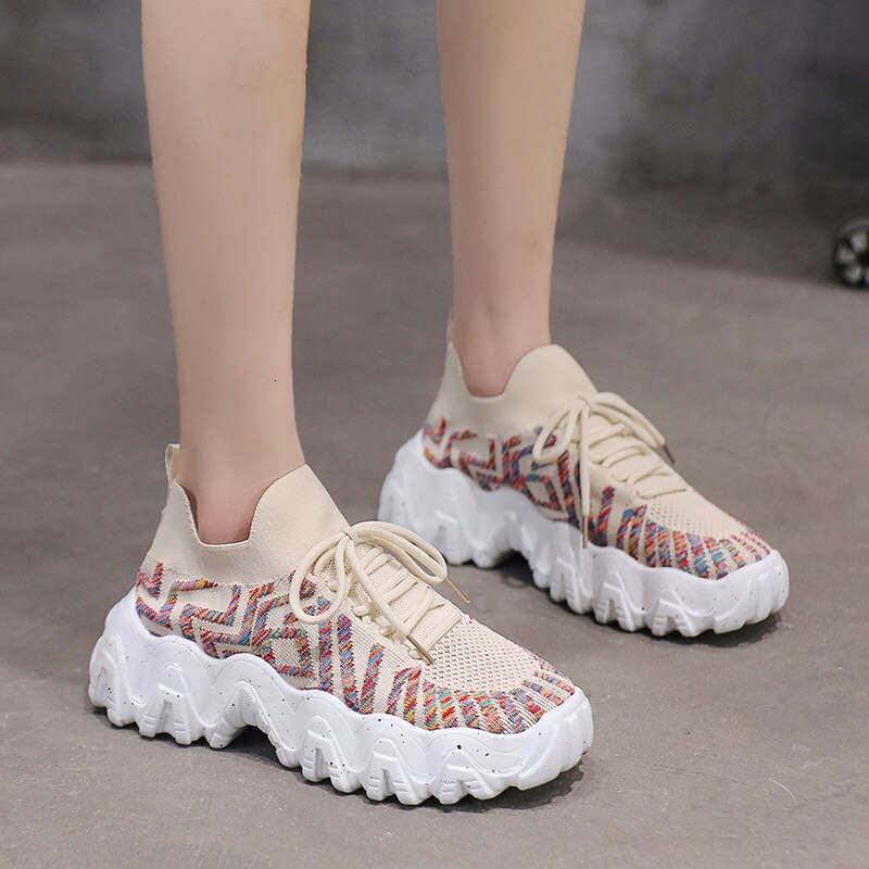 New Trendy Dad Shoes For Women In Spring And Summer 2025, Designer Shoes, Trendy And Fashionable Thick Soled Korean Version Casual Fly Woven Sports Wo