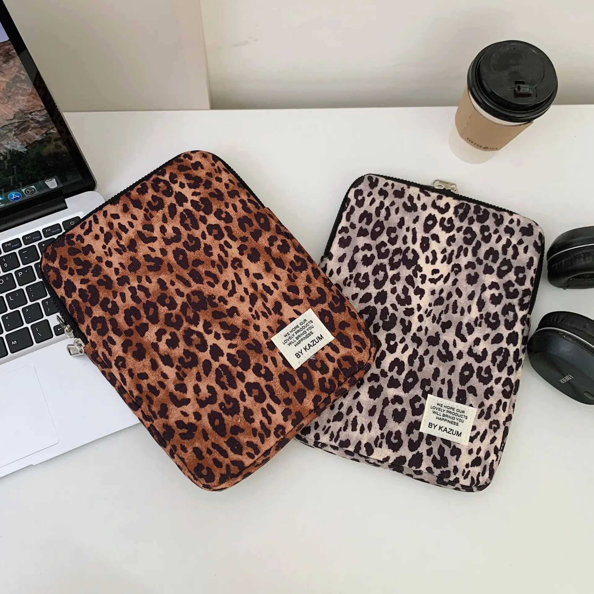 Leopard Print Notebook Laptop Bag Case Pouch 13.3 13.6 14 15 15.6 Inch Notebook Sle Cover Bag Shockproof Bag Z250525