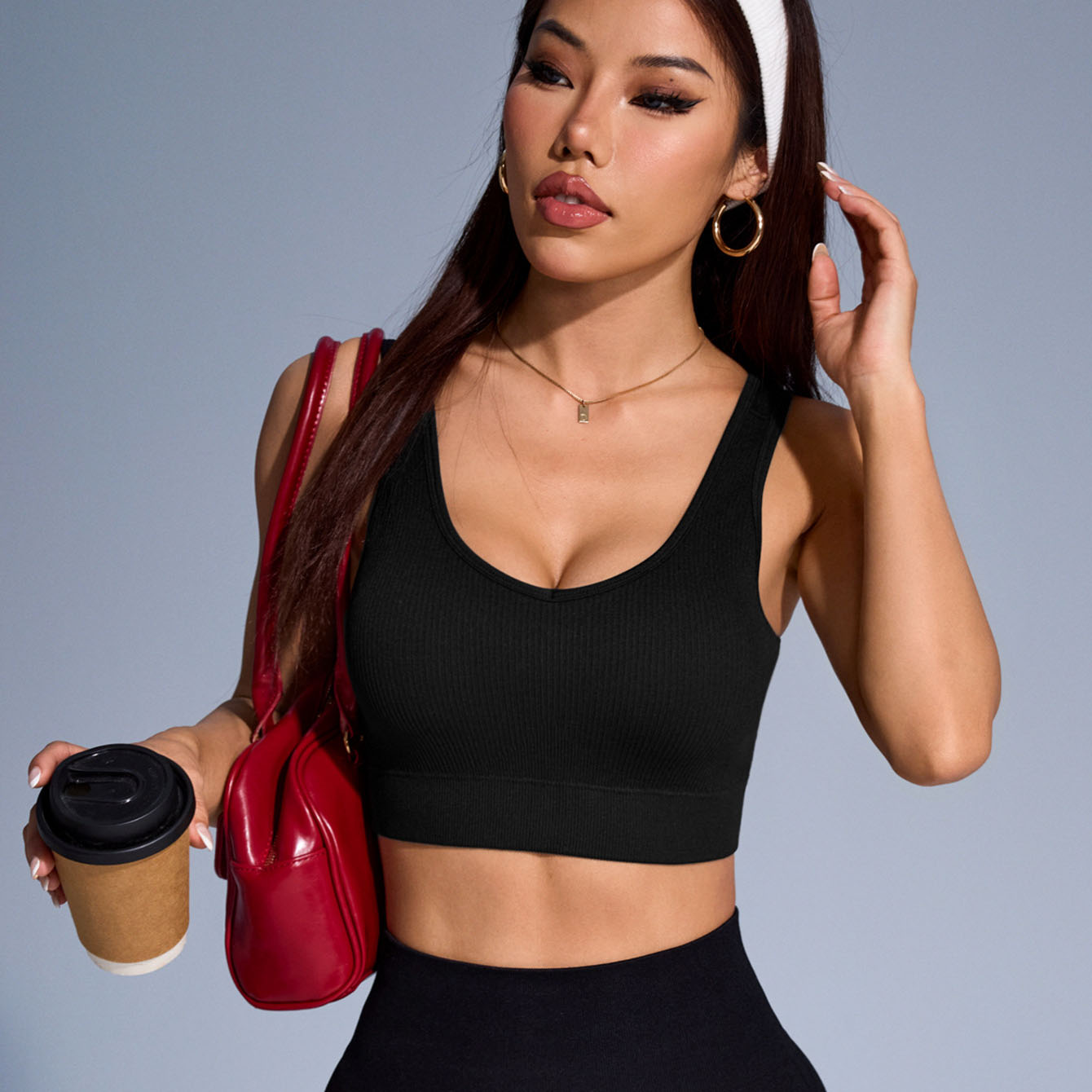 Solid Color Steel-free Seamless Beauty Back Hollow Cross Sports Bra High-strength Breast Collection Yoga Vest