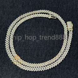 925 Silver Necklace Men's Cuban Chain Jewelry Moissanite Gra Certificate Passed Diamond Tester