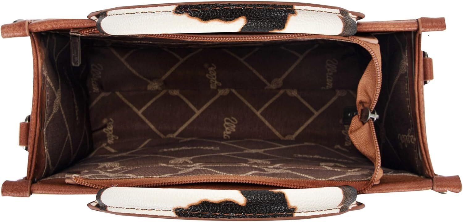 Wrangler Women's Western Cow Printed Wallet Designer Top Handle Handbag