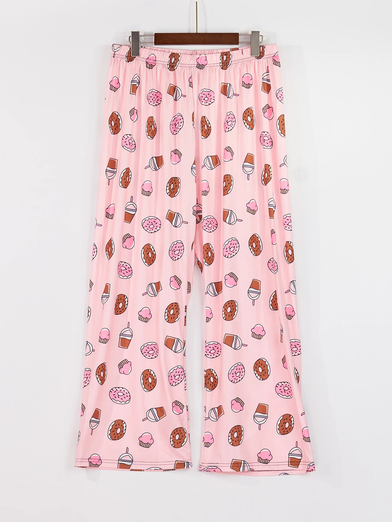 Plus size pajama set can be worn for both home and casual wear Casual made of milk silk material short sleeved long pants 250513Z