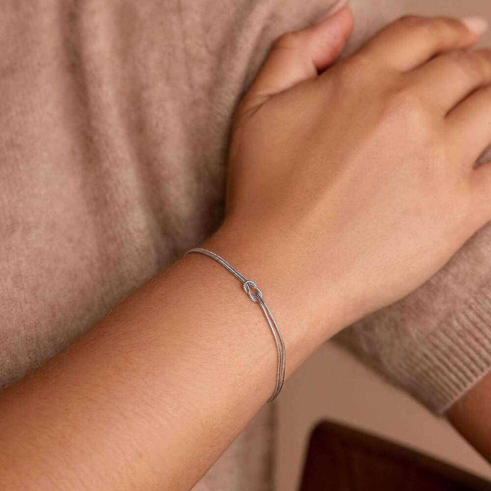 Matching Bracelets Couples Love Knot Dainty Snake Chain Forever Infinity Adjustable Friendship Bracelet Jewelry Gifts for Women