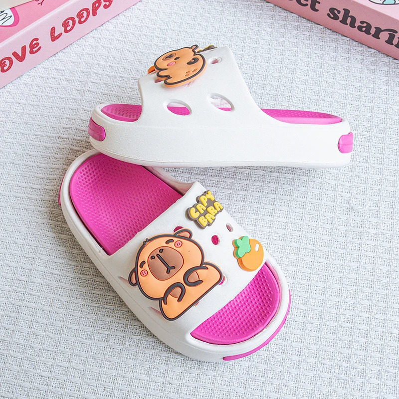 Cartoon Orange Kapibara Versatile Girls Eva Slippers Fashionable Double Soft-Soled Non-Slip Sandals 831 250522