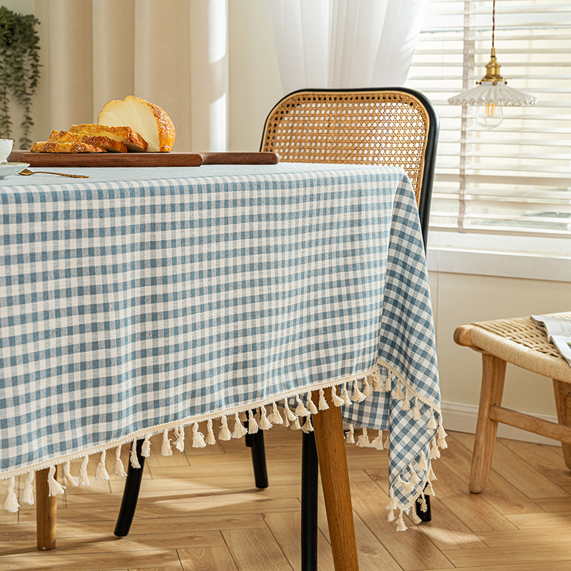A665 Japanese and Korean plaid tablecloth thickened coffee table cover cloth cross-border fresh checkered tablecloth simple home rectangular tableclot